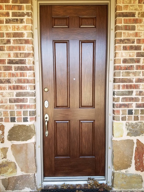 refinished door 6 panel wood front door